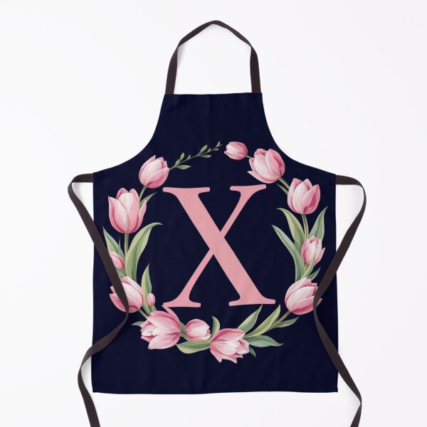 Item preview, Letter X Floral Monogram with Pink Tulips designed and sold by roxysnextgenart.