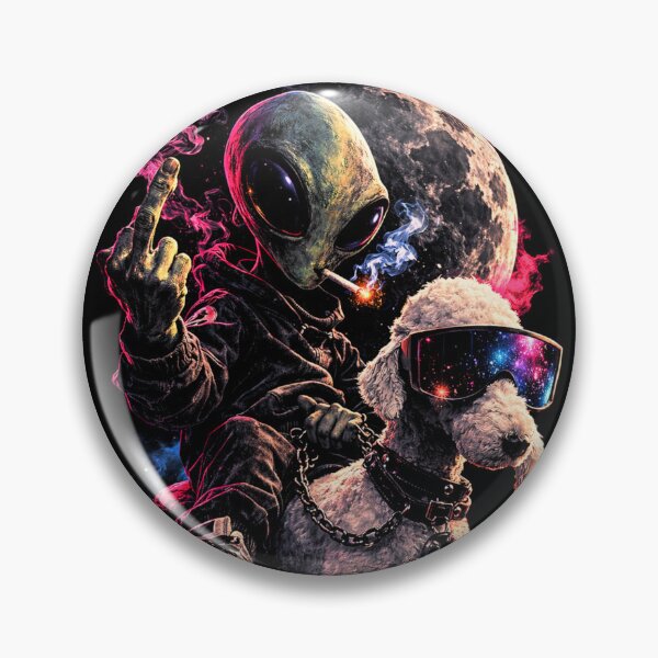 Item preview, Alien Riding Bedlington Terrier Space Trip designed and sold by MariDonna.