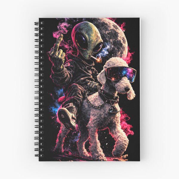 Item preview, Alien Riding Bedlington Terrier Space Trip designed and sold by MariDonna.