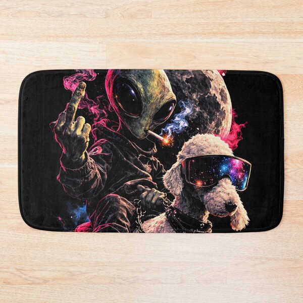 Item preview, Alien Riding Bedlington Terrier Space Trip designed and sold by MariDonna.