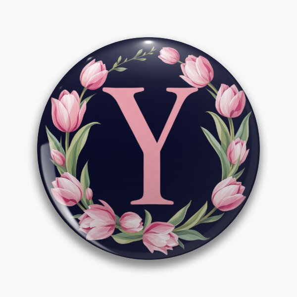 Item preview, Letter Y Floral Monogram with Pink Tulips designed and sold by roxysnextgenart.