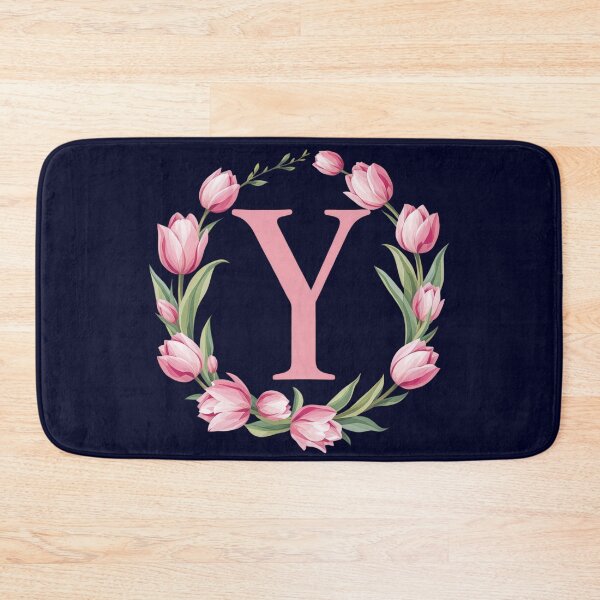 Item preview, Letter Y Floral Monogram with Pink Tulips designed and sold by roxysnextgenart.