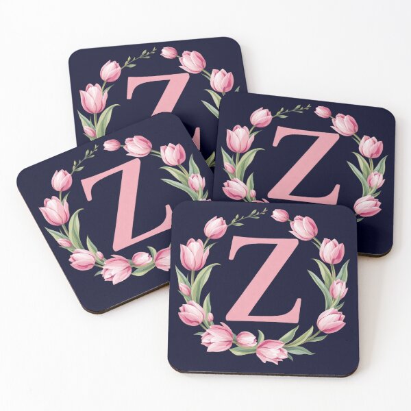 Item preview, Letter Z Floral Monogram with Pink Tulips designed and sold by roxysnextgenart.