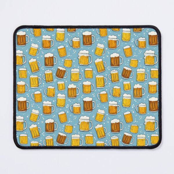 Item preview, Hand Drawn Beer Mugs Pattern Ale Lager Design designed and sold by NicolasGlowArt.