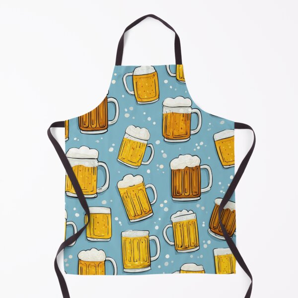 Item preview, Hand Drawn Beer Mugs Pattern Ale Lager Design designed and sold by NicolasGlowArt.