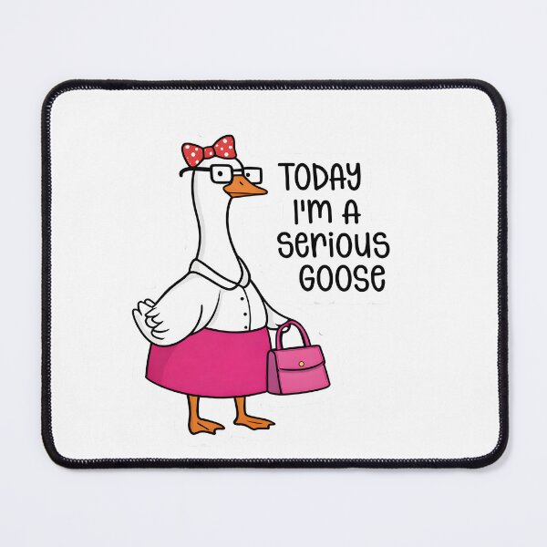 Item preview, Today I’m A Serious Goose – Pink Goose Sticker | Funny Female Goose Office Design designed and sold by d3zgn3d.