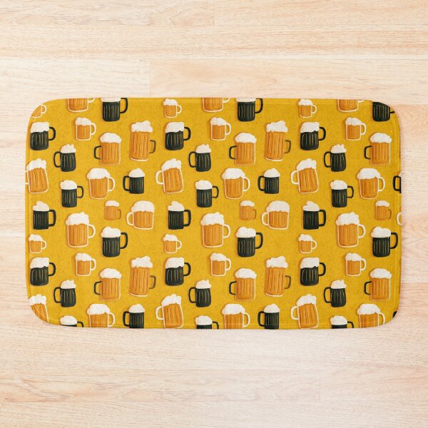Item preview, Beer Mugs Pattern Frothy Ale Lager Stout Design designed and sold by NicolasGlowArt.