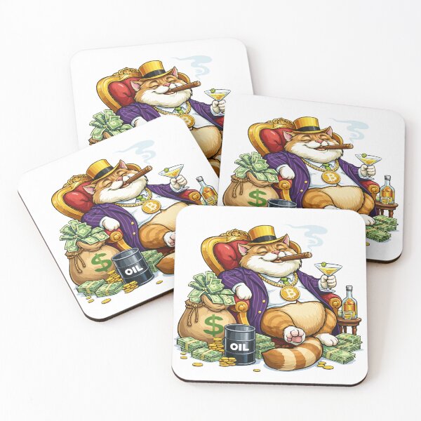 Item preview, Fat Cat Boss: Money, Bitcoin & Cigars designed and sold by MalisoStickers.