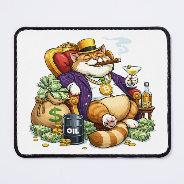 Item preview, Fat Cat Boss: Money, Bitcoin & Cigars designed and sold by MalisoStickers.