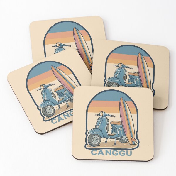 Item preview, Vintage Canggu Scooter Surf Sunset Illustration designed and sold by MythicCotton.