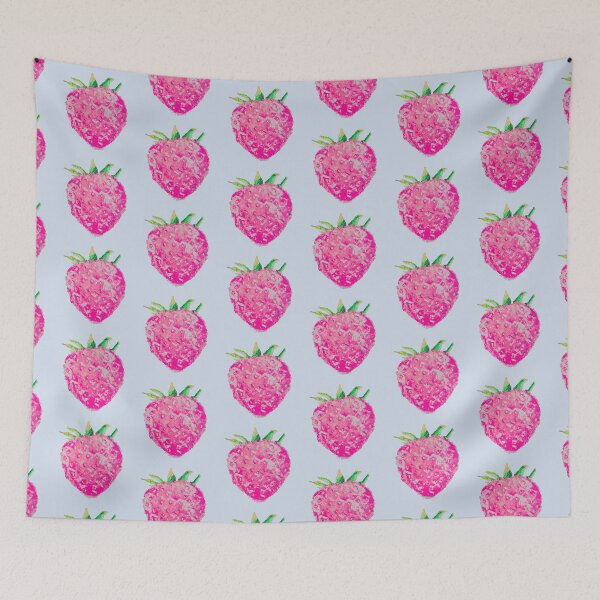 Item preview, PINK STRAWBERRY ON SOFT PURPLE | POP ART | Unique ART Design | Cute Food designed and sold by BlueberrySwan.