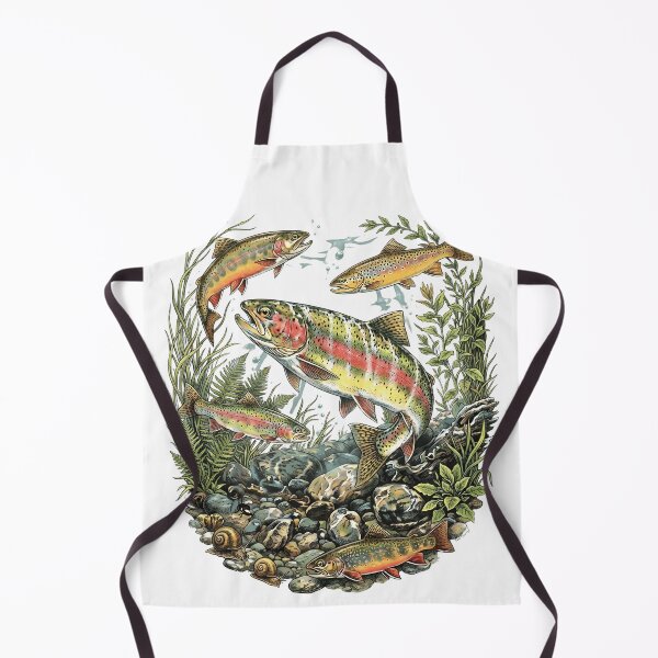 Item preview, Vintage Rainbow Trout 90s River Wildlife Fishing Illustration designed and sold by VGAfanatic.