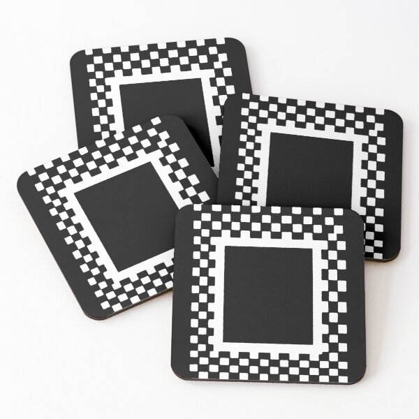 Item preview, Abstract black and white sqauared distorted ornament pattern 127sm designed and sold by 127sm.