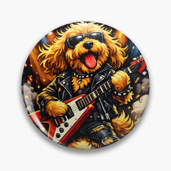 Item preview, Cockerpoo rock star rocker poo with exploding background - cockapoo mom and dad gift designed and sold by Dazzio Designs.
