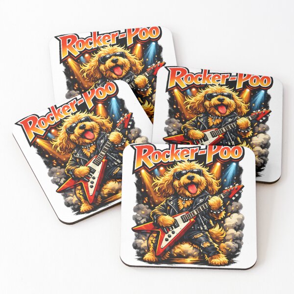 Item preview, Cockerpoo rock star rocker poo with exploding background - cockapoo mom and dad gift designed and sold by Dazzio Designs.