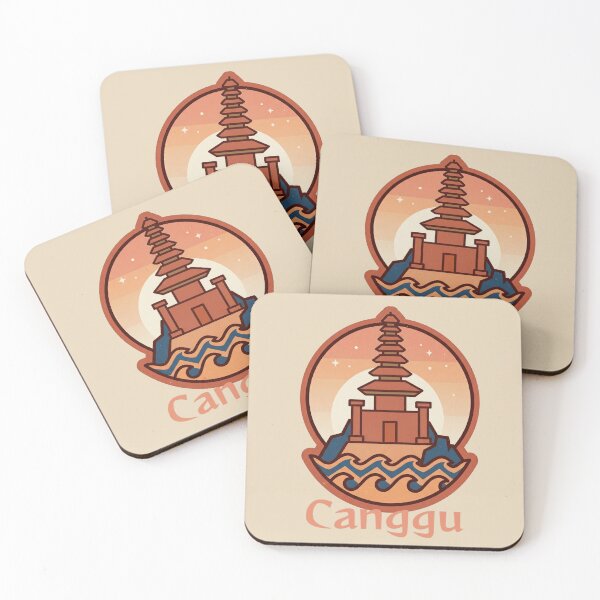 Item preview, Vintage Canggu Temple Ocean Sunset Illustration designed and sold by MythicCotton.