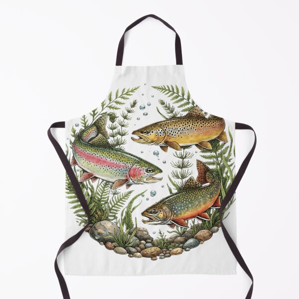 Item preview, Vintage Rainbow Trout 90s River Wildlife Fishing Illustration designed and sold by VGAfanatic.