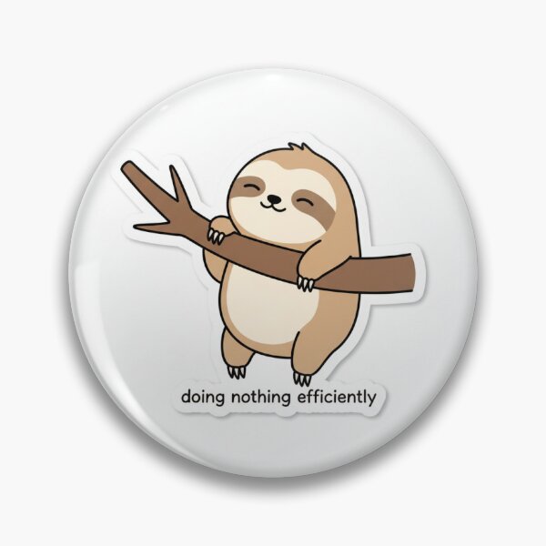 Item preview, “Doing Nothing Efficiently” Funny Sloth – Cute Minimalist Cartoon Sticker designed and sold by mayatA-rt.