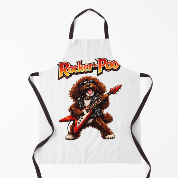 Item preview, Chocolate Cockerpoo playing rock guitar in cool shades - Cool gift for dog lovers designed and sold by Dazzio Designs.