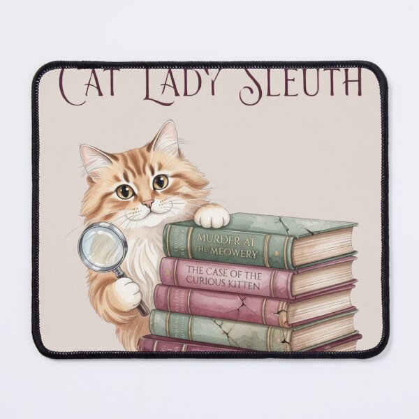 Item preview, Cat Lady Sleuth — Watercolor Cozy Mystery Cat Detective Tee designed and sold by kosimazaki.