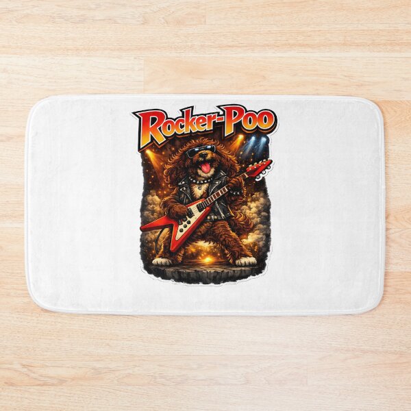 Item preview, Chocolate Cockerpoo Guitar Rock Star Explosive Background - Gift for dog Moms designed and sold by Dazzio Designs.