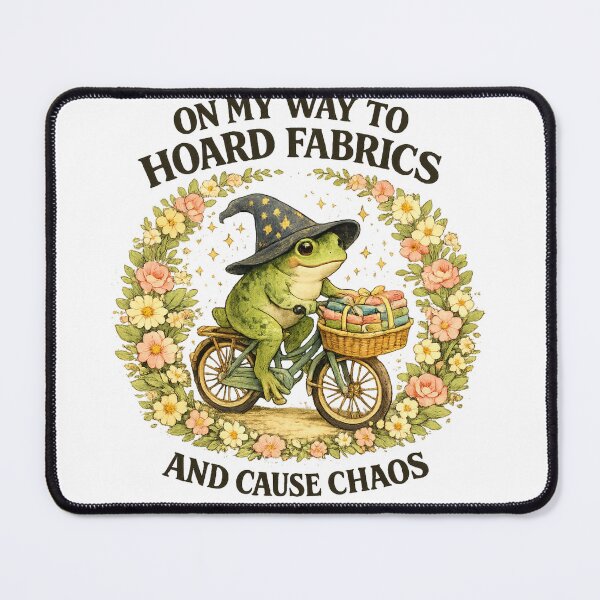 Item preview, On My Way to Hoard Fabrics and Cause Chaos T-Shirt, Funny Sewing Frog Gift, Quilter Humor Graphic Tee designed and sold by Maravillio.
