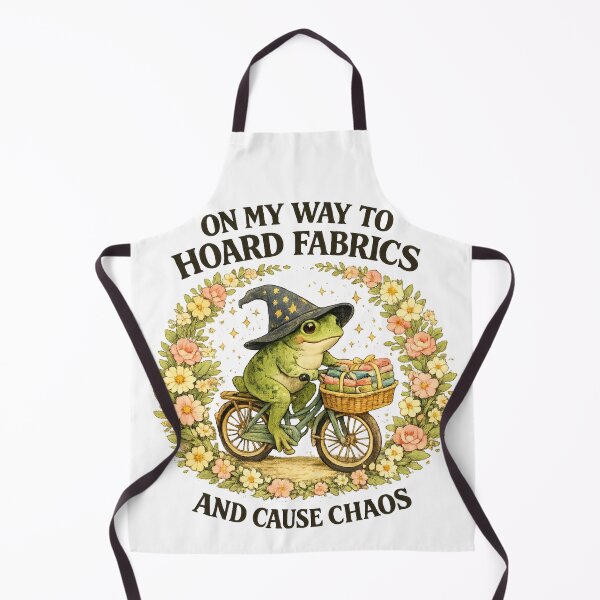 Item preview, On My Way to Hoard Fabrics and Cause Chaos T-Shirt, Funny Sewing Frog Gift, Quilter Humor Graphic Tee designed and sold by Maravillio.