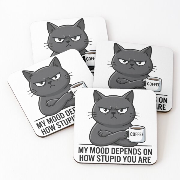 Item preview, Black Cat Sarcastic Quote Coffee Mood Funny Cat Humor Design designed and sold by timizar.