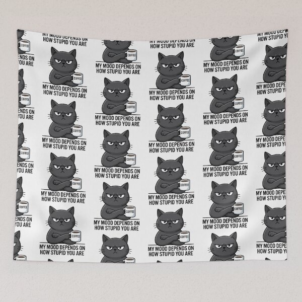 Item preview, Black Cat Sarcastic Quote Coffee Mood Funny Cat Humor Design designed and sold by timizar.