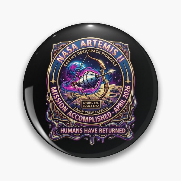 Item preview, NASA Artemis II Mission Accomplished 2026 - Retro Neon Synthwave Edition designed and sold by Stardust Motel.