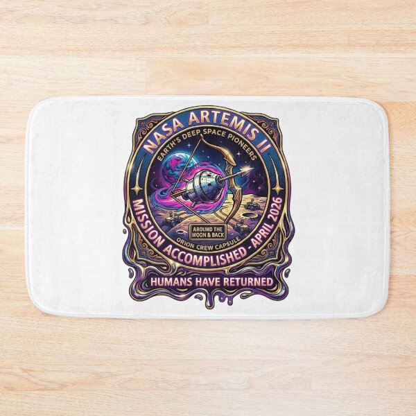 Item preview, NASA Artemis II Mission Accomplished 2026 - Retro Neon Synthwave Edition designed and sold by Stardust Motel.