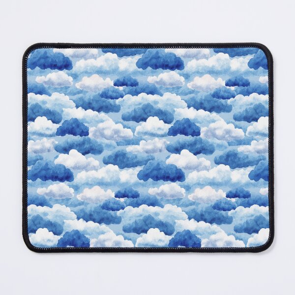 Item preview, Dreamy Blue Watercolor Clouds Sky Pattern designed and sold by NicolasGlowArt.