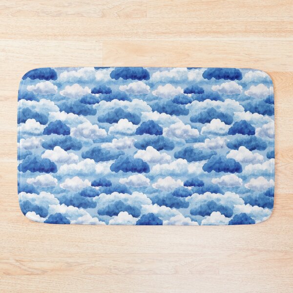 Item preview, Dreamy Blue Watercolor Clouds Sky Pattern designed and sold by NicolasGlowArt.