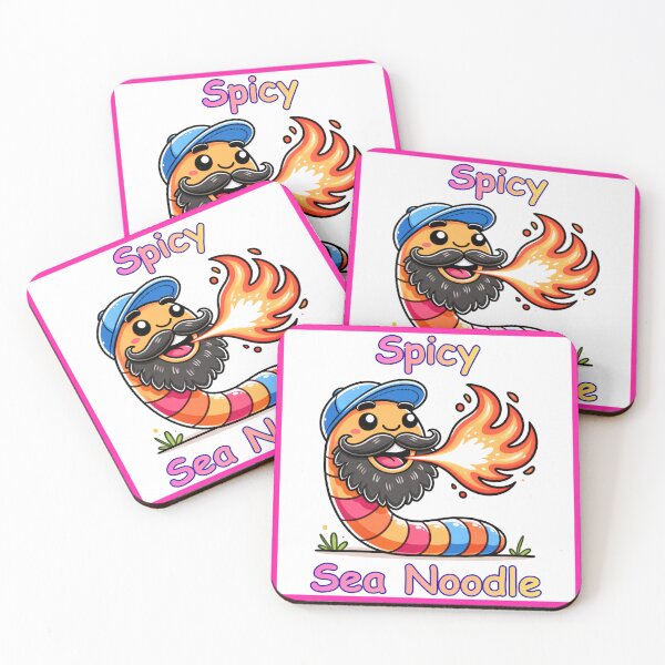 Item preview, Spicy Sea Noodle Funny Fire Breathing Worm-Pink designed and sold by BeardedFireworm.