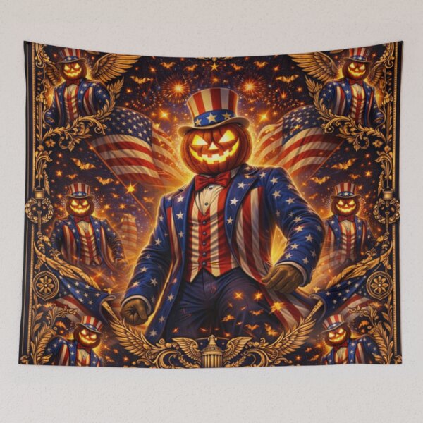 Item preview, Headless Horseman Uncle Sam – Patriotic Halloween Fantasy Art designed and sold by TheHorsemanRidesAgain.