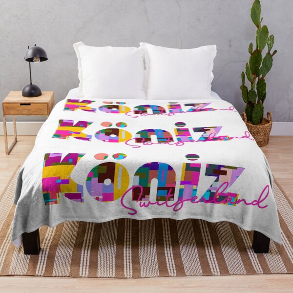 Item preview, Köniz, Switzerland, Vibrant Abstract City Typography Art designed and sold by Wanderful-roads.