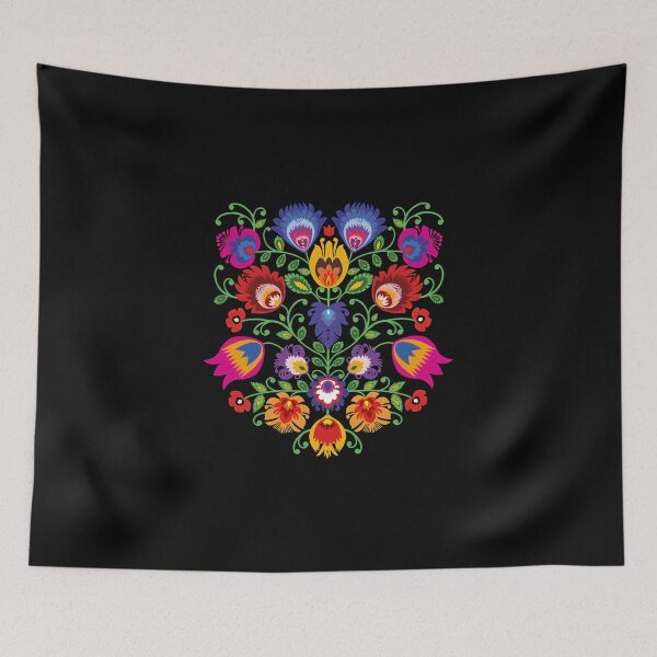 Item preview, Lowicz Midnight Folk Florals designed and sold by FK-UK.