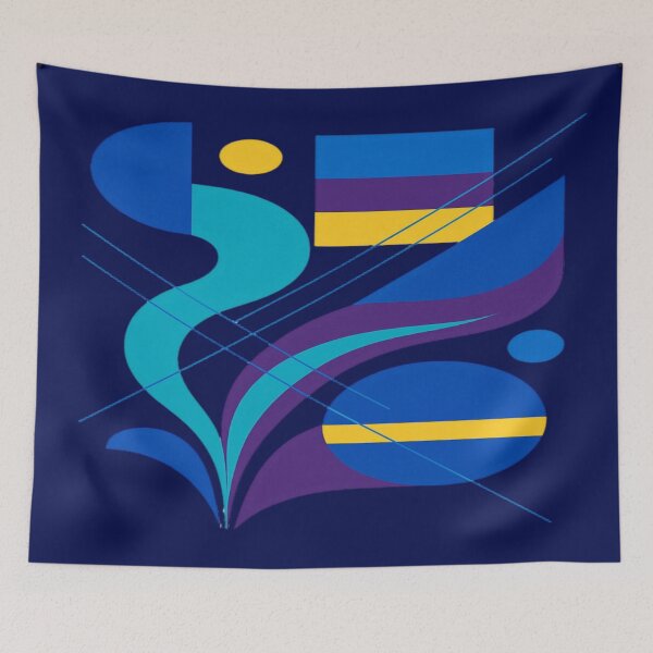 Item preview, Abstract Fusion – Colorful Geometric Bauhaus Minimalist Digital Art designed and sold by AlgorithmiaArt.