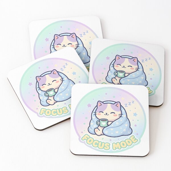 Item preview, Focus Mode Cat Kawaii ADHD Study Sticker designed and sold by PuddlePixels.