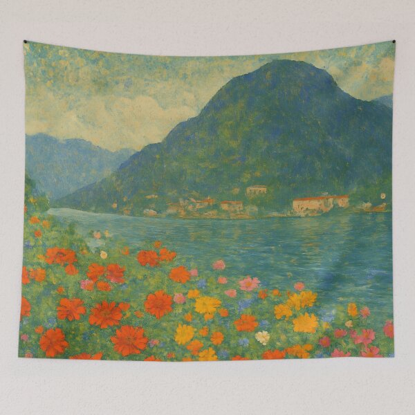 Item preview, Gustav Klimt Flower Garden, Lake Como designed and sold by FrescoDesign.