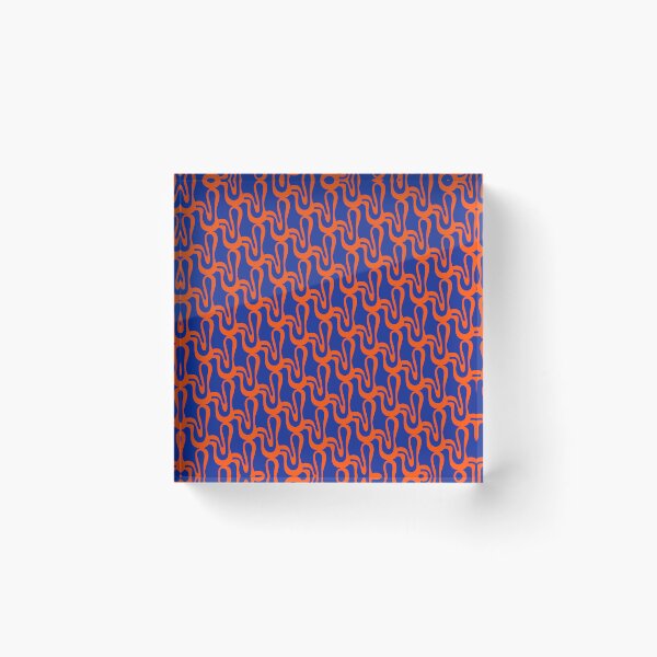 Item preview, Bright Blue & Orange Abstract Pop Wiggle Pattern - Bold Cobalt Modern Design designed and sold by kierkegaard.
