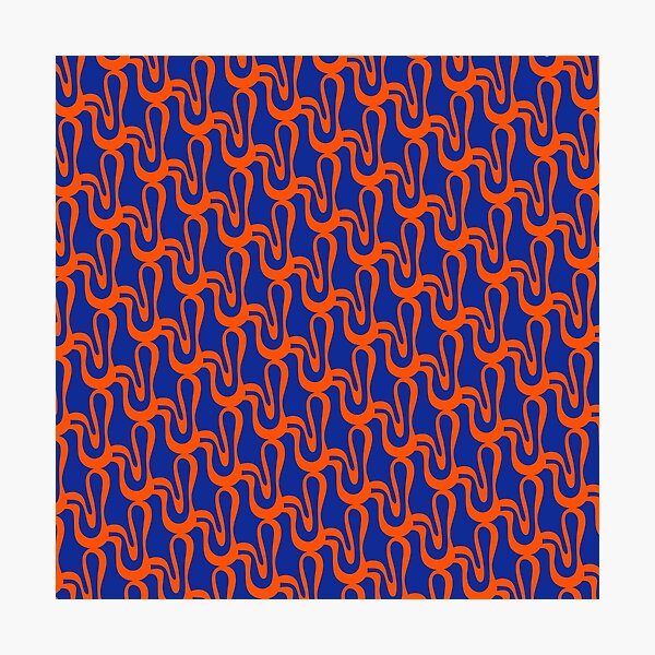 Item preview, Bright Blue & Orange Abstract Pop Wiggle Pattern - Bold Cobalt Modern Design designed and sold by kierkegaard.