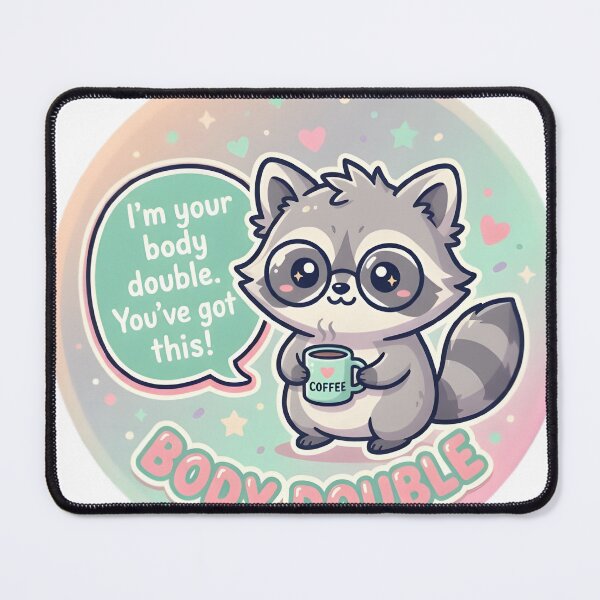 Item preview, Body Double Raccoon Adhd Accountability Sticker designed and sold by PuddlePixels.