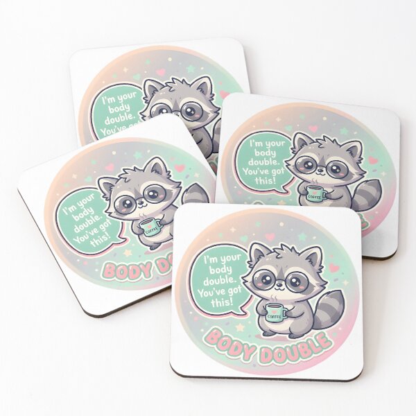 Item preview, Body Double Raccoon Adhd Accountability Sticker designed and sold by PuddlePixels.