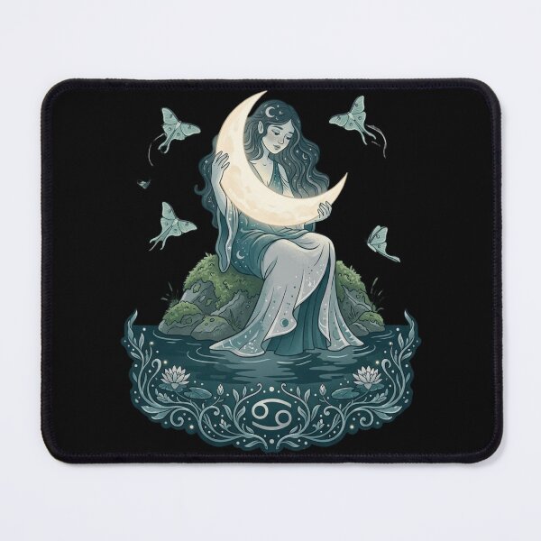 Item preview, Cancer Whimsigoth Zodiac Art — Dark Lunar Water Sign Astrology Design designed and sold by DriftingDoodle.