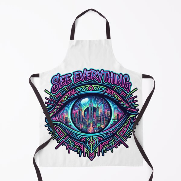 Item preview, See Everything Neon Eye Cyberpunk City – Futuristic Street Art Design designed and sold by PLUSHIWORLDtm.