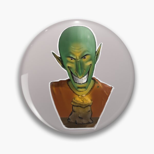 Item preview, Green Goblin Smirking with Treasure Bag designed and sold by BeautifulSkyYou.