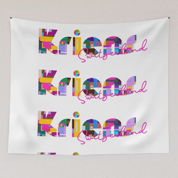 Item preview, Kriens, Switzerland, Vibrant Abstract City Typography Art designed and sold by Wanderful-roads.