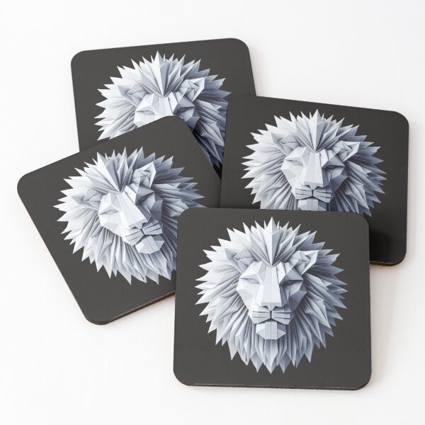 Item preview, Geometric Origami Lion Head - Minimalist Paper Fold Art designed and sold by AlanyaArtX.