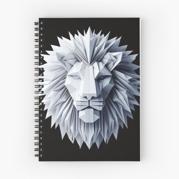 Item preview, Geometric Origami Lion Head - Minimalist Paper Fold Art designed and sold by AlanyaArtX.